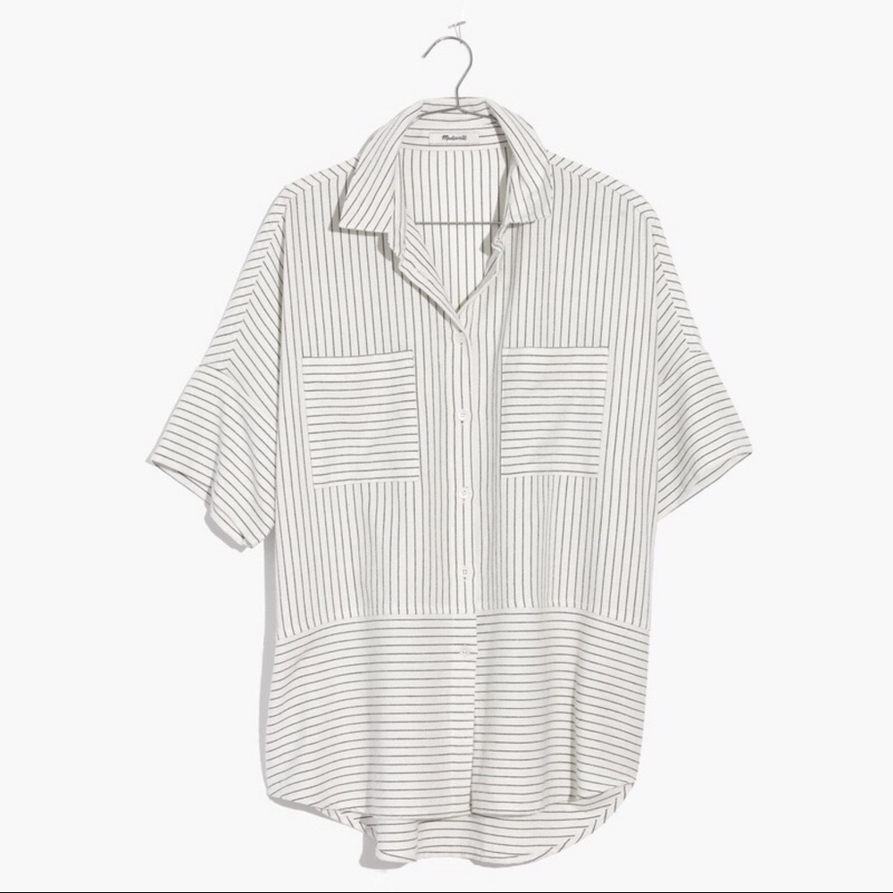 Madewell striped flannel courier button down shirt